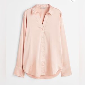 H&M V neck satin blouse